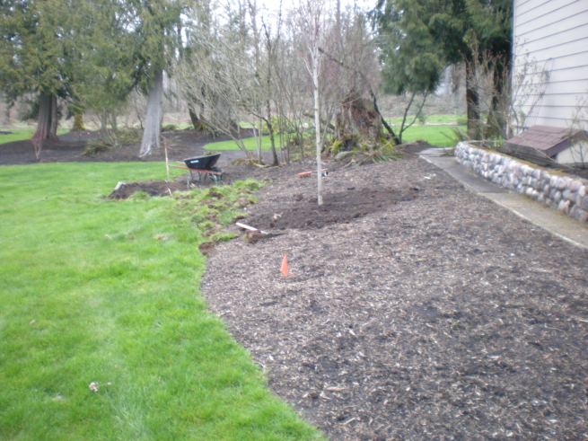 Side view of the front planting bed